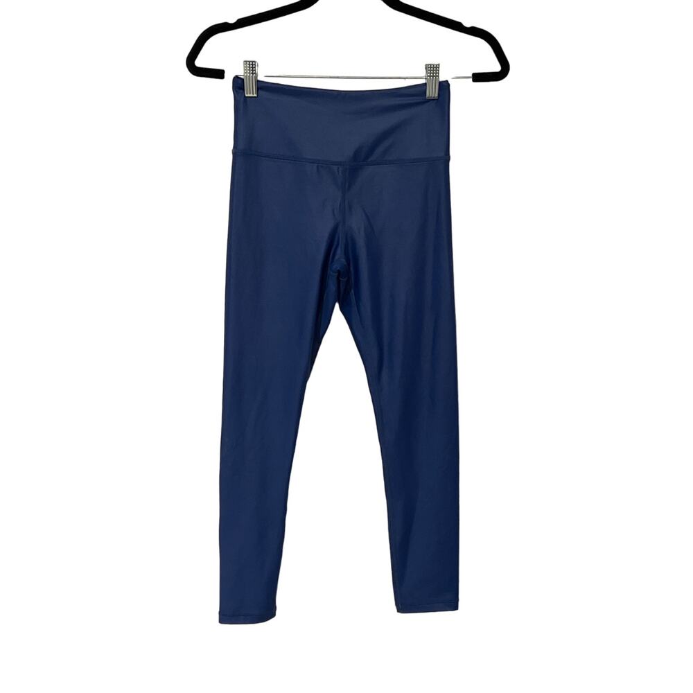Zyia Active, Metallic Blue Leggings, Poly Blend, Size 4, 1064D